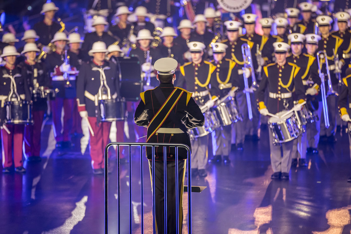 Marching-Band-Parade mit neuem Programm und Bühnenbild in der Eventarena